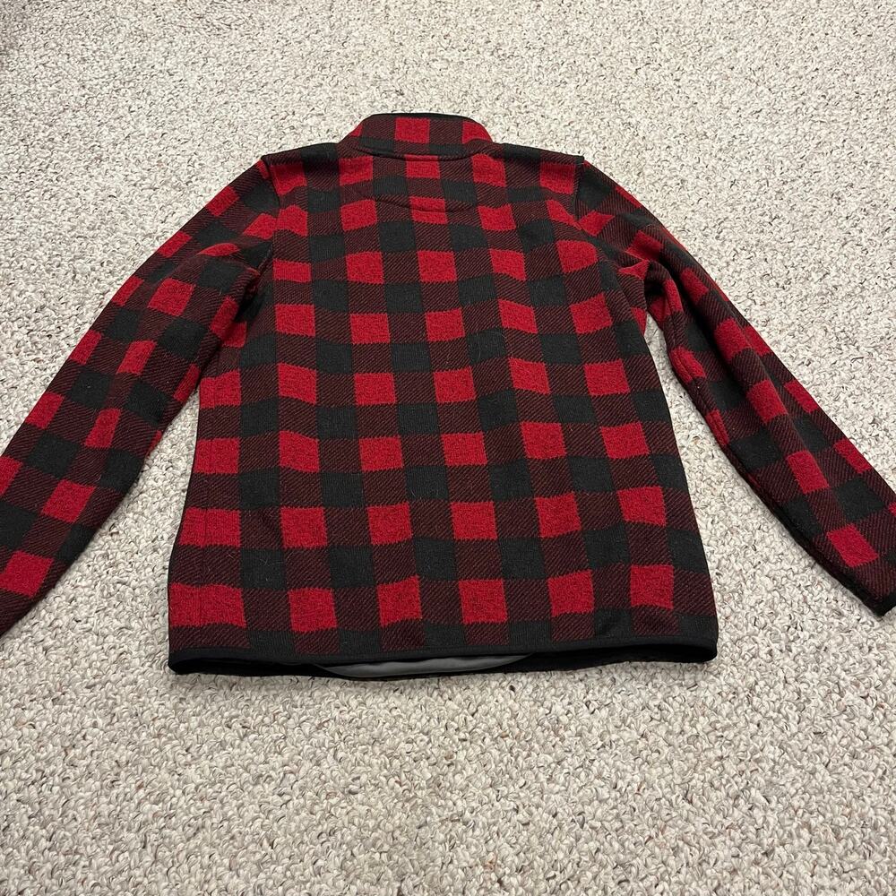 LL Bean Sweater Fleece Pullover M Buffalo Plaid Preppy Fall Cozy Casual Outdoor - Picture 5 of 5